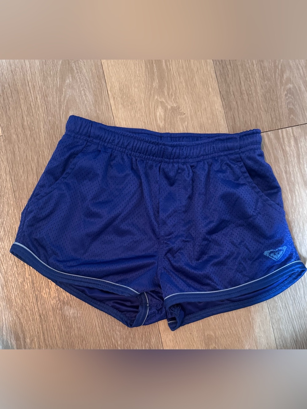 Roxy Mesh Elastic Waist Blue Athletic Shorts Size Medium